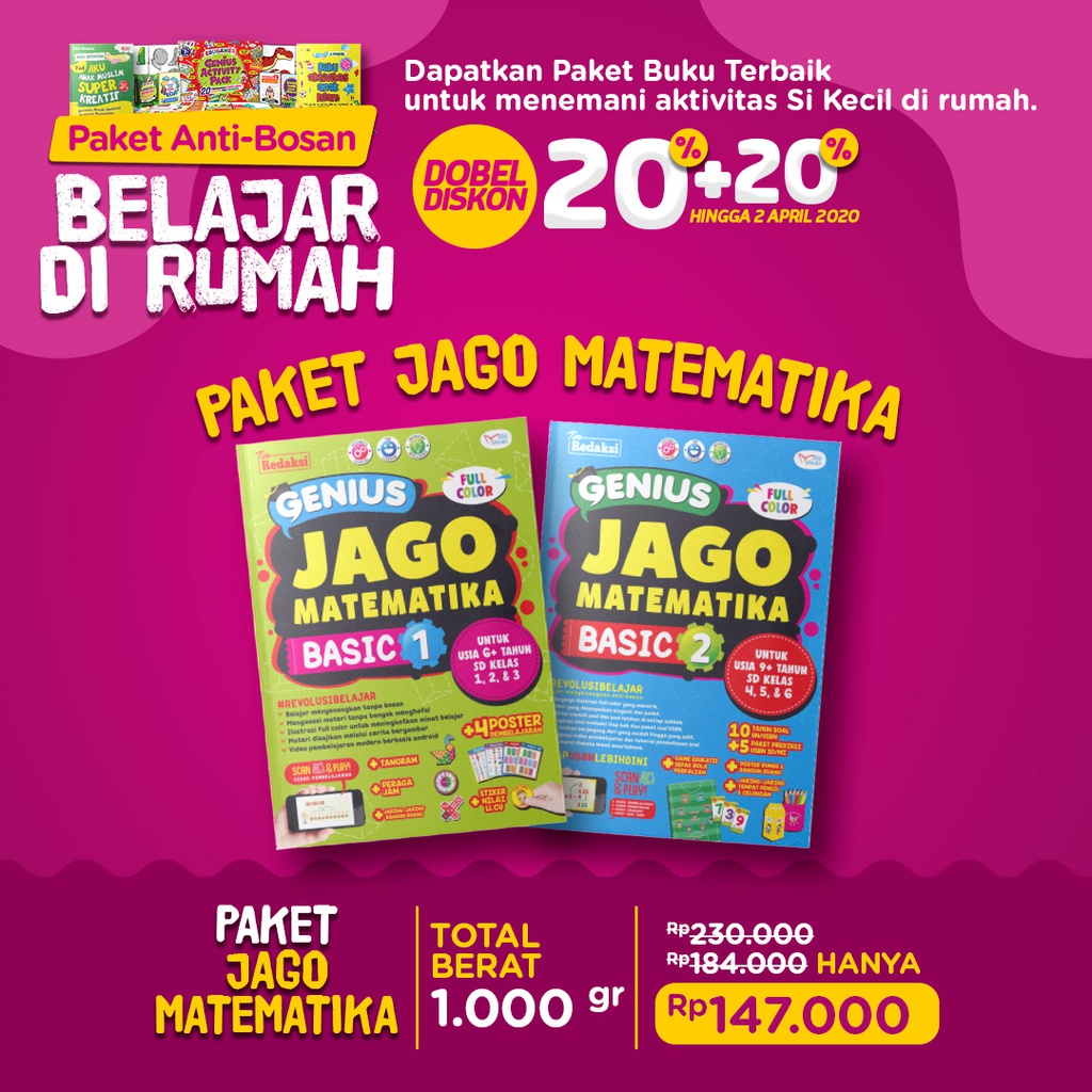 Paket Anti Bosan : Paket Jago Matematika Basic 1 &amp; 2