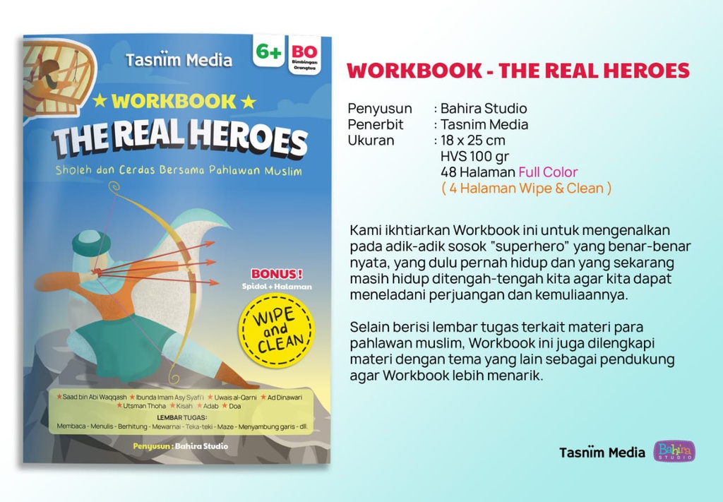 Workbook : The Real Heroes + Bonus Spidol Wipe &amp; Clean