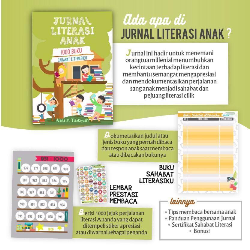 Jurnal Literasi Anak + Stiker + Tas