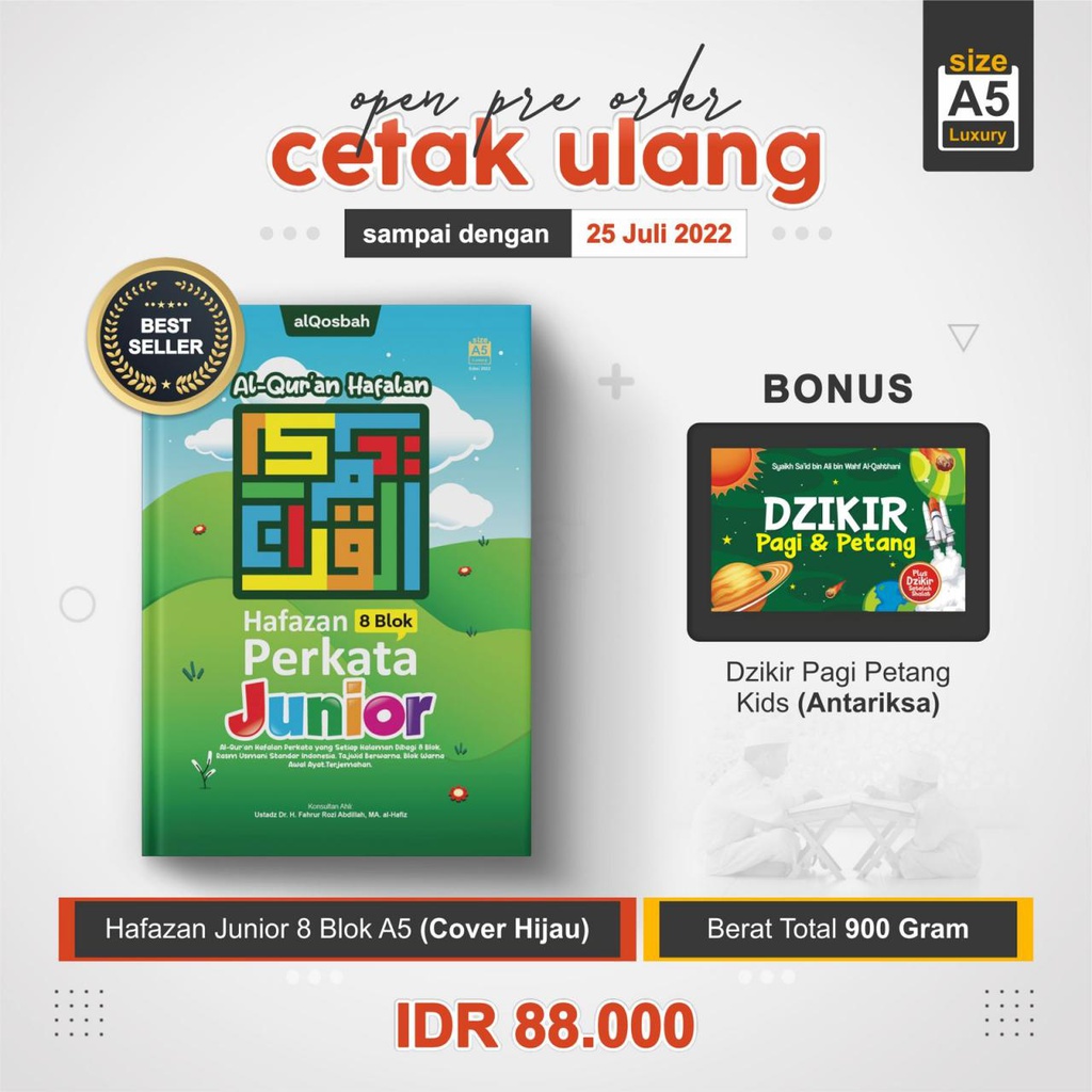 Al-Qur'an Hafalan Hafazan 8 Blok Perkata Junior (Hijau)