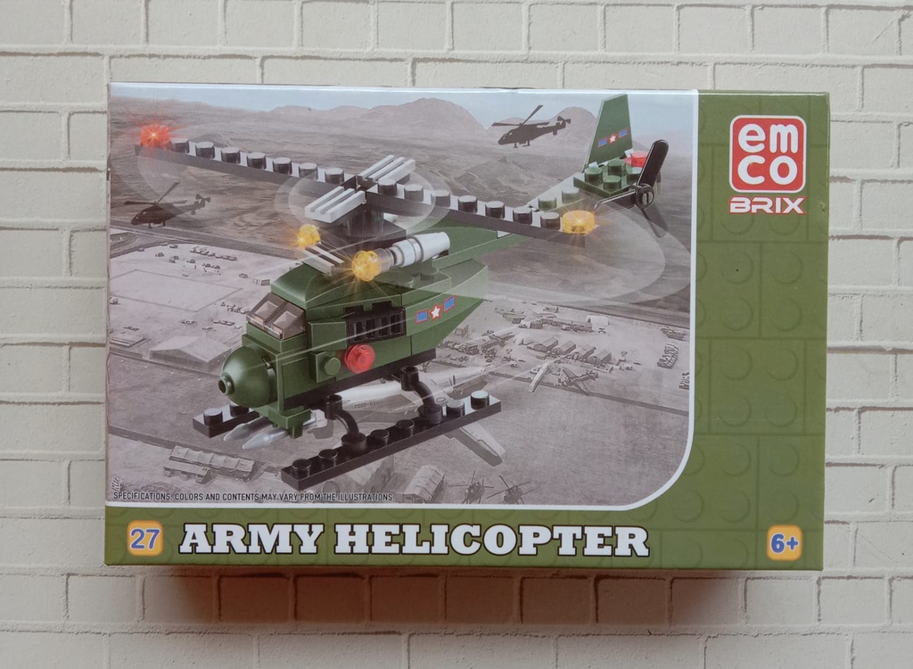 Mainan Emco Brix : Army Helicopter