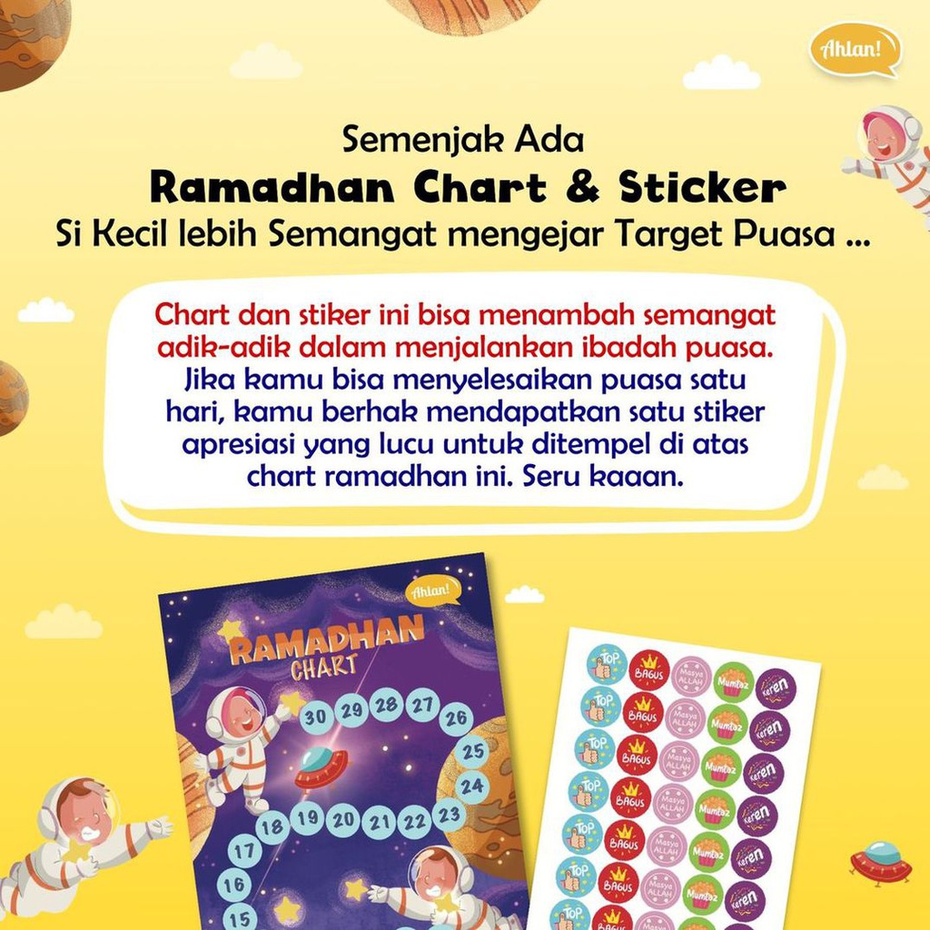 Ramadhan Chart &amp; Sticker Ahlan (Cetakan Lama)