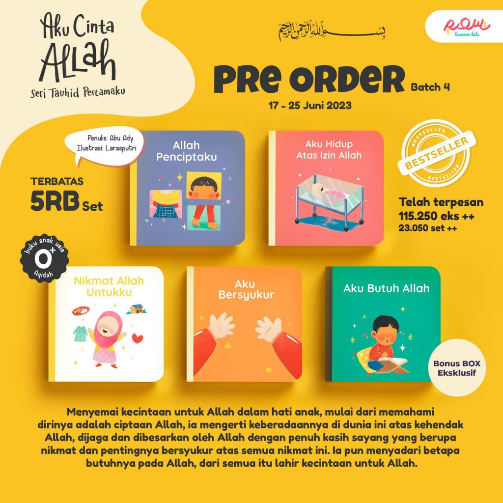 Seri Tauhid Pertamaku Aku Cinta Allah (Boardbook) (Tahap 4)