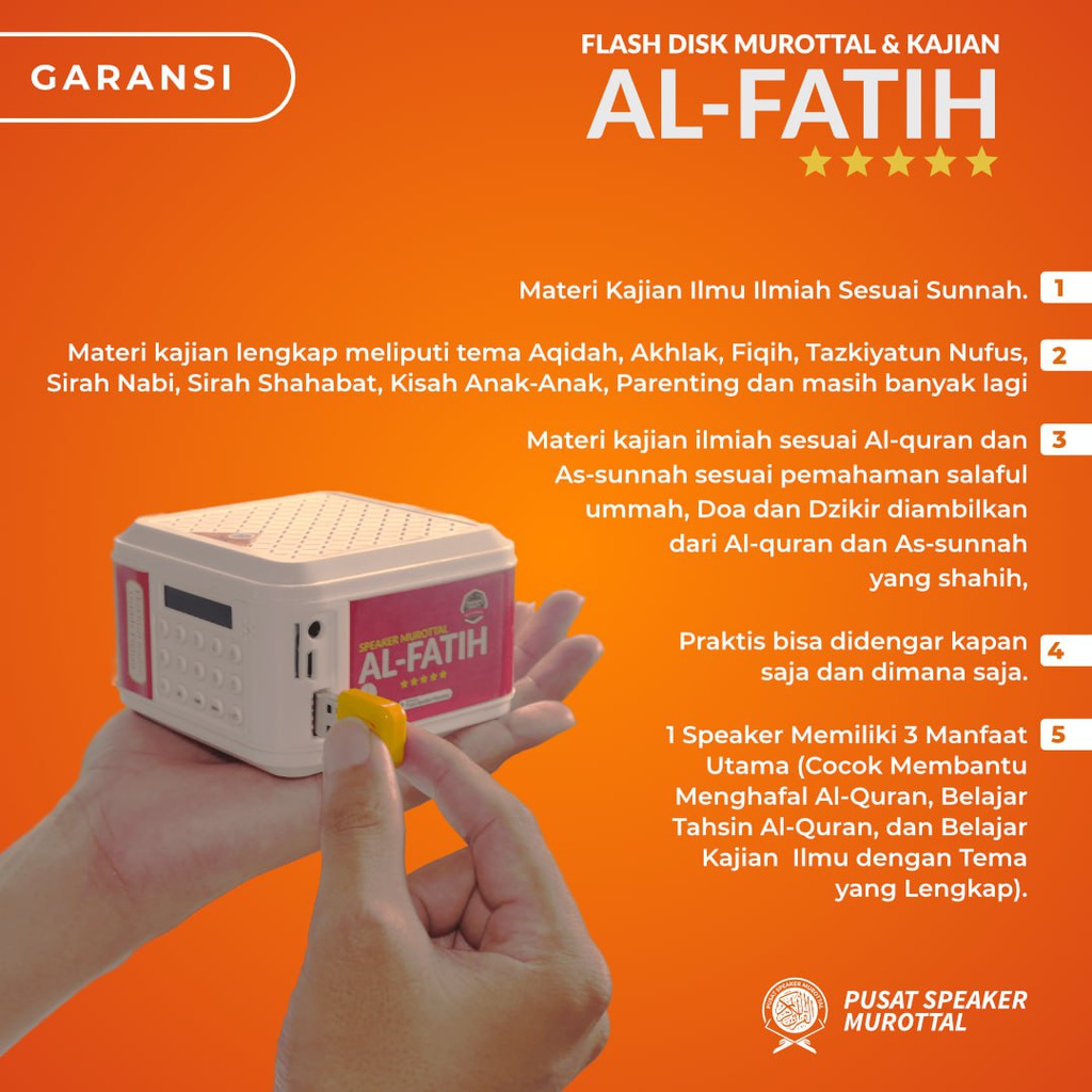 Speaker Murottal Al-Fatih dan Kajian (Flashdisk)