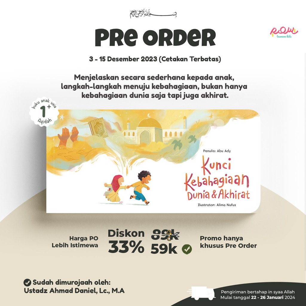 Kunci Kebahagiaan Dunia &amp; Akhirat (Boardbook), Tasmeem Kids