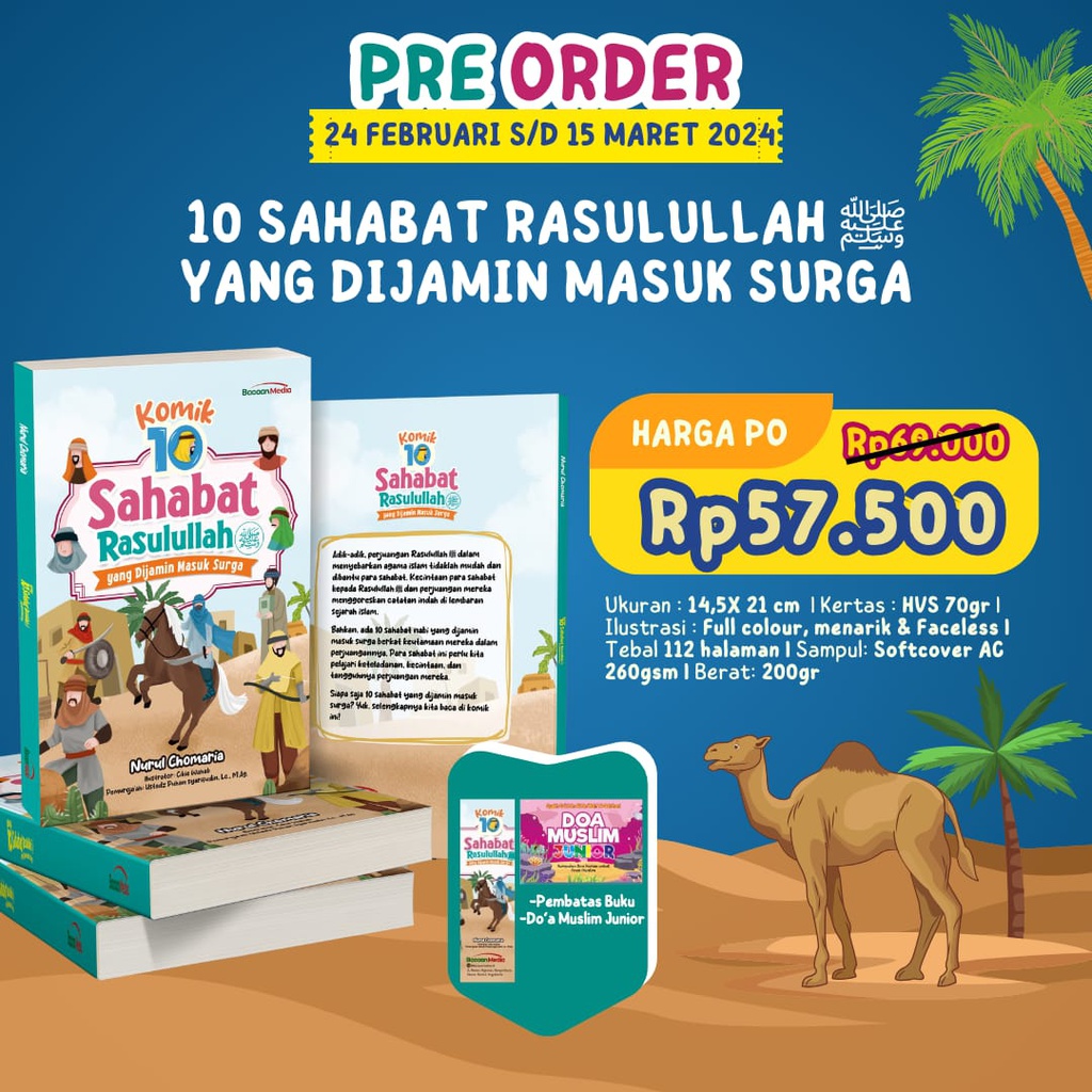 Komik 10 Sahabat Rasulullah ﷺ yang Dijamin Masuk Surga (Harga Pre Order)