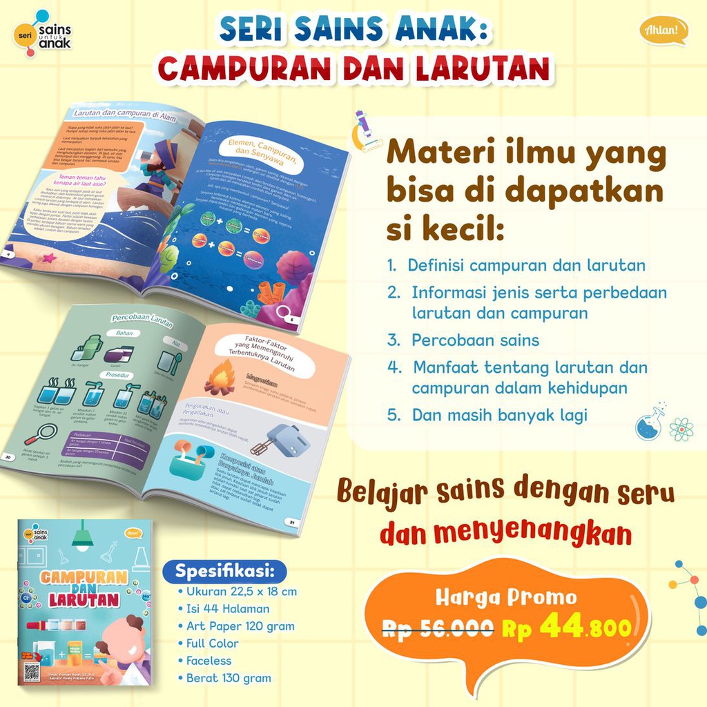 Seri Sains Anak: Campuran dan Larutan, Ahlan