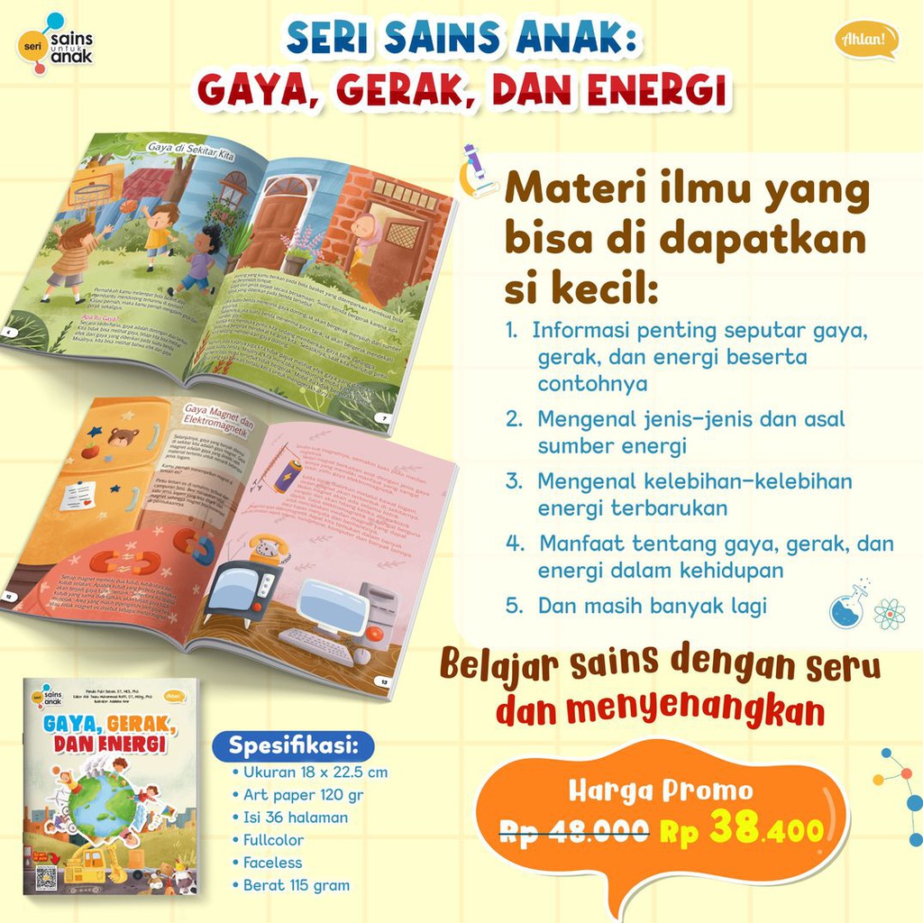 Seri Sains Anak: Gaya, Gerak, Dan Energi, Ahlan