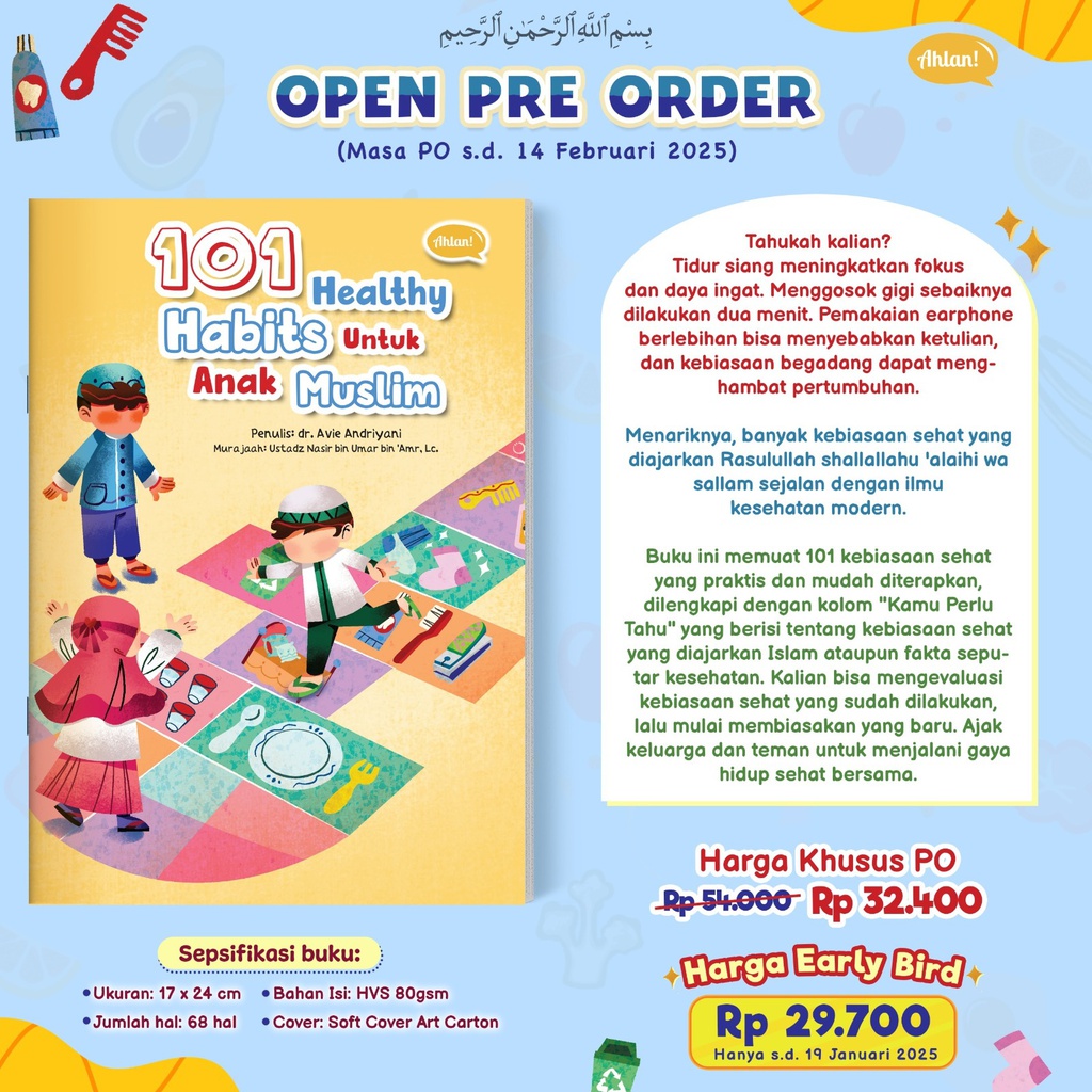 101 Healthy Habits Untuk Anak Muslim (PO Early Bird), Ahlan