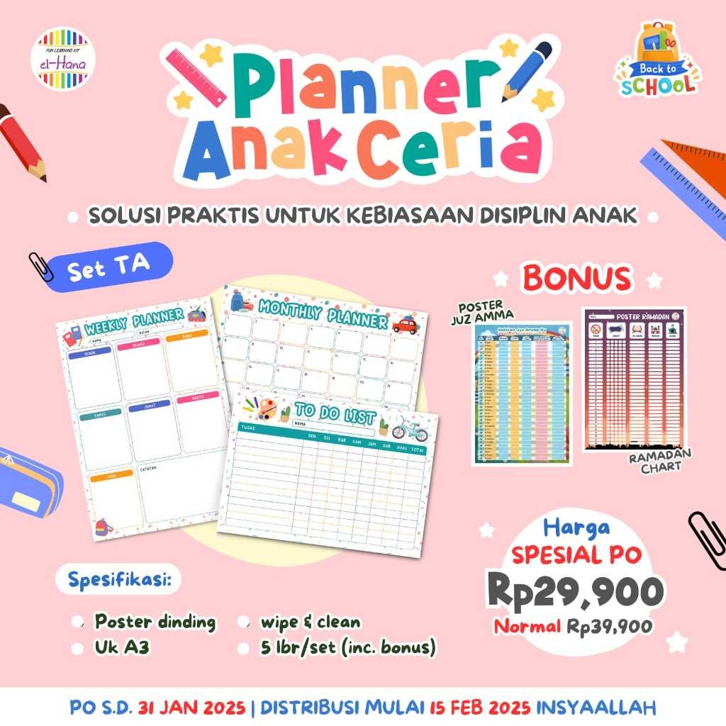 Planner Anak Ceria (Set TA - No 3), El-Hana