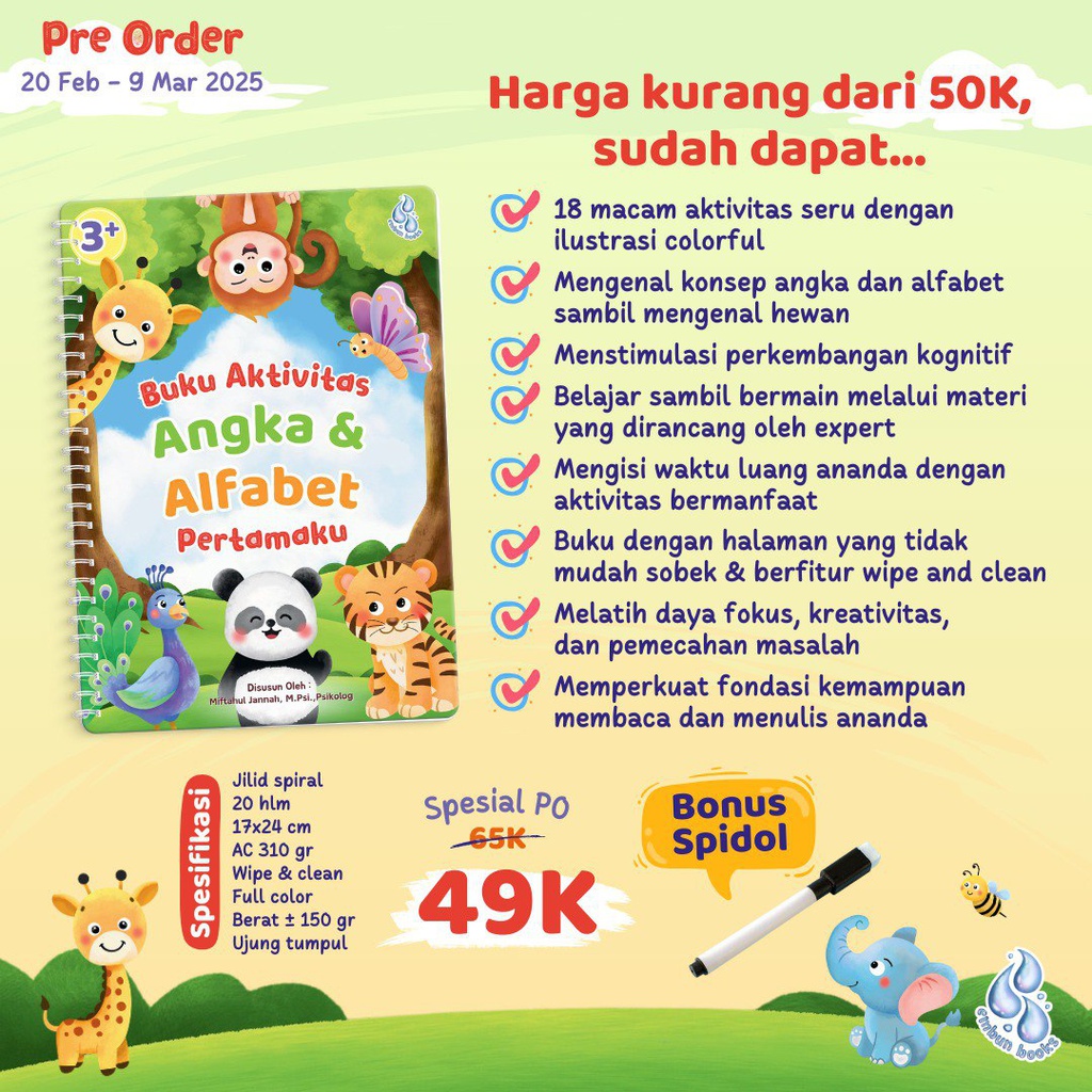 Buku Aktivitas Angka &amp; Alfabet Pertamaku