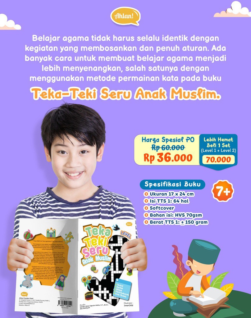 Teka-Teki Seru Anak Muslim Level 1 (PO Reguler), Ahlan (Cetakan-2)