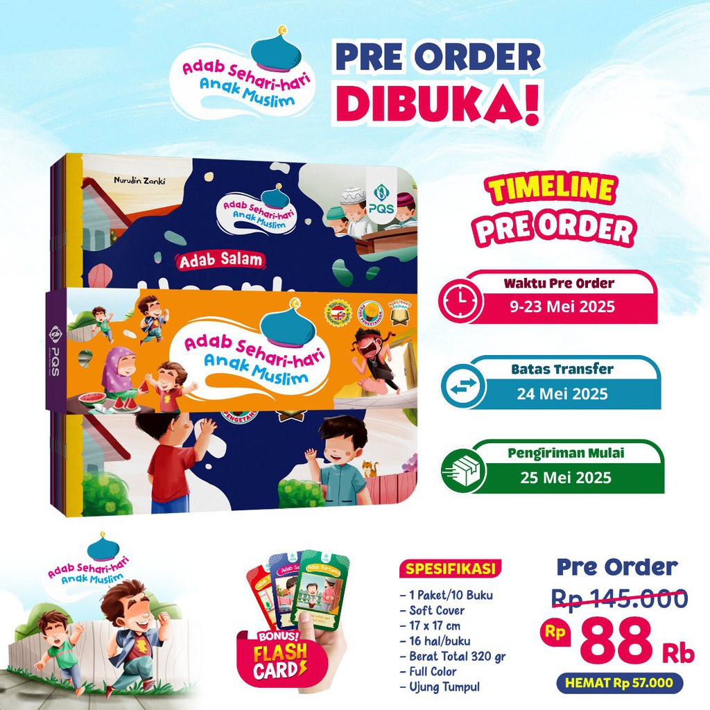 Seri Adab Sehari-hari Anak Muslim + Bonus Flash Card, PQS