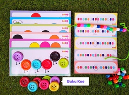 Mainan Paket Montessori Printable Kancing Jumbo dan Manik-Manik Mencocokkan Warna (Set)