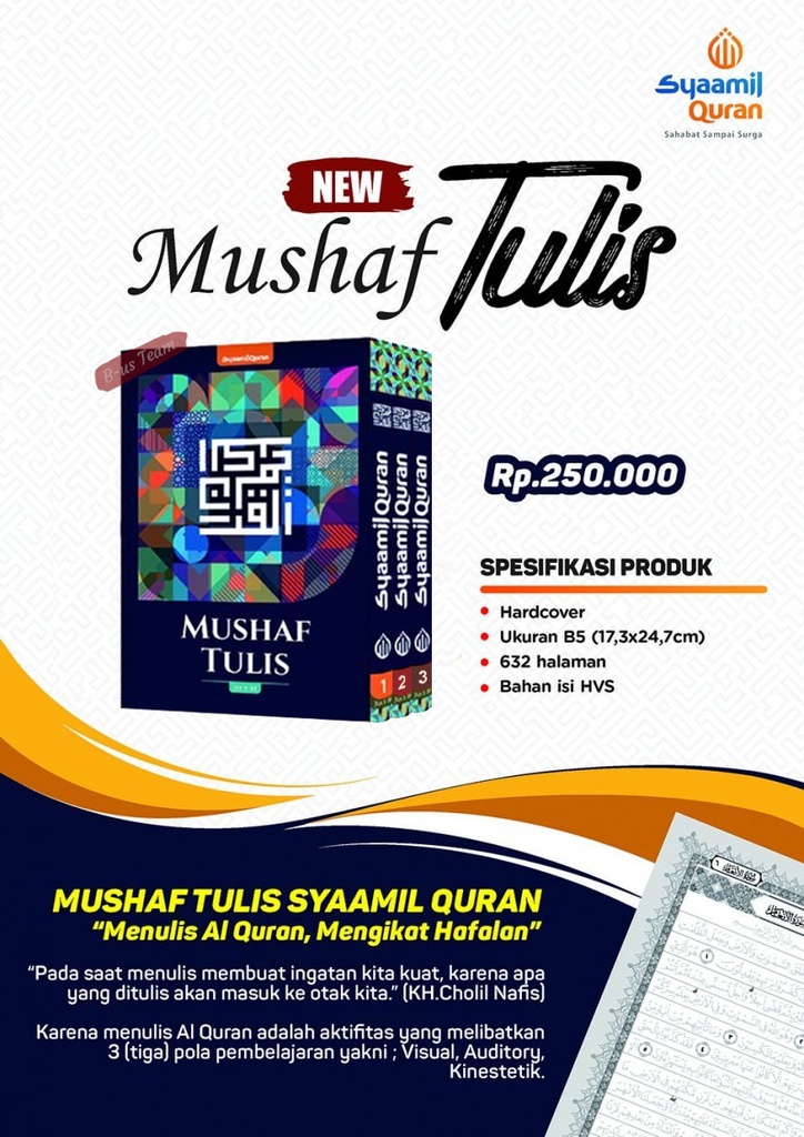 Mushaf Tulis Juz 1-30 (Biru Dongker), Box