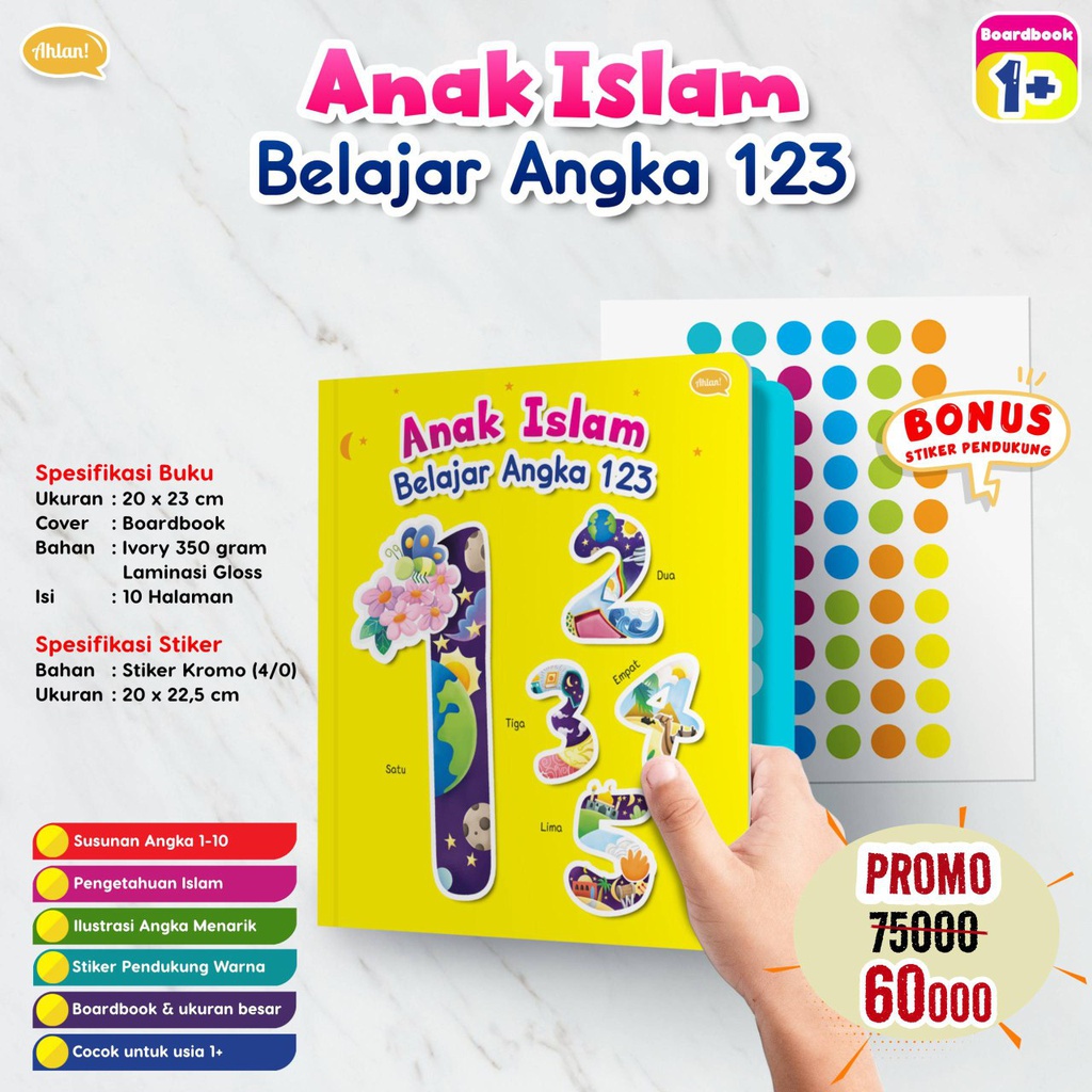 Anak Islam Belajar Angka 123 (Boardbook), Ahlan