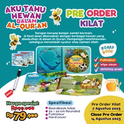 Pre Order Kilat: Boardbook Aku Tahu Hewan Dalam Al-Qur'an + Bonus Doa Muslim Junior &amp; spidol wipe and clean