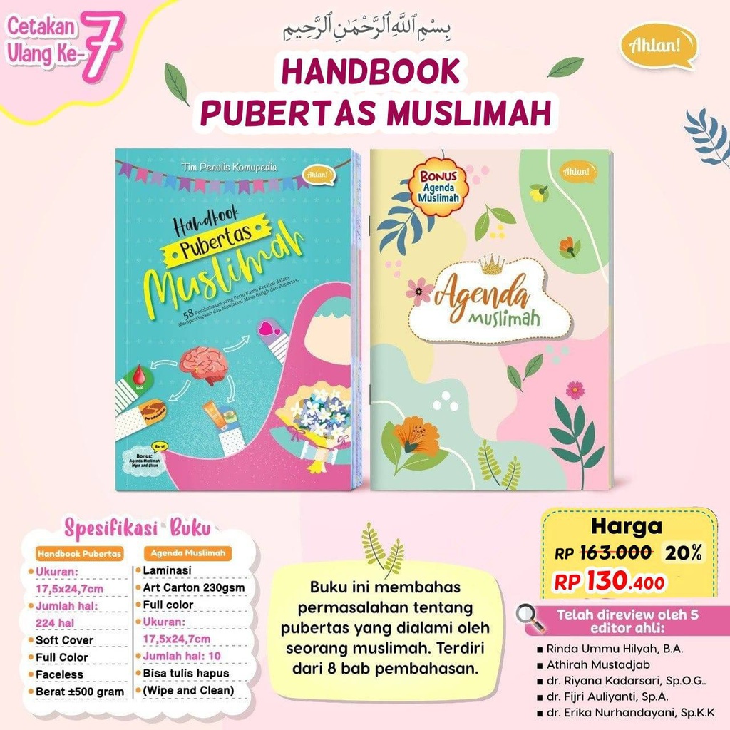 Handbook Pubertas Muslimah + Bonus Agenda Muslimah (Cetakan Ke-7)
