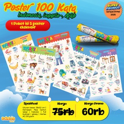 Poster 100 Kata (Indonesia-Inggrias-Arab), Adzkia Books
